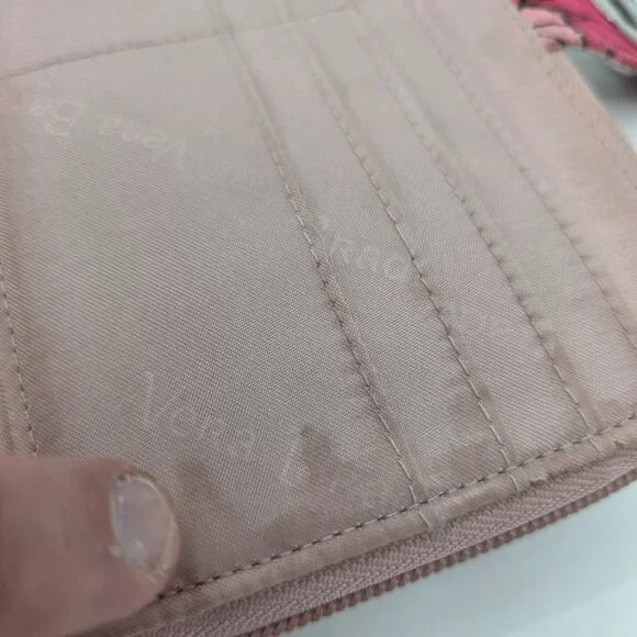 Vera Bradley Pink Floral Quilted Cotton Turnlock Wallet Zip Around Botanical - Picture 6 of 12